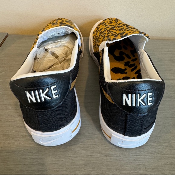 Nike Leopard Print Slip-On Sneakers - Black and Gold - Picture 2 of 7